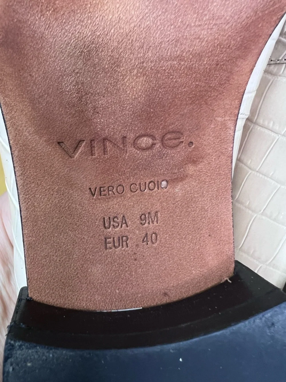 VINCE Bone Leather Croc Embossed Loafers, 9M/40 - Picture 10 of 13